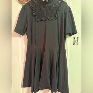 Killstar Black Mini Dress with Lace Accent